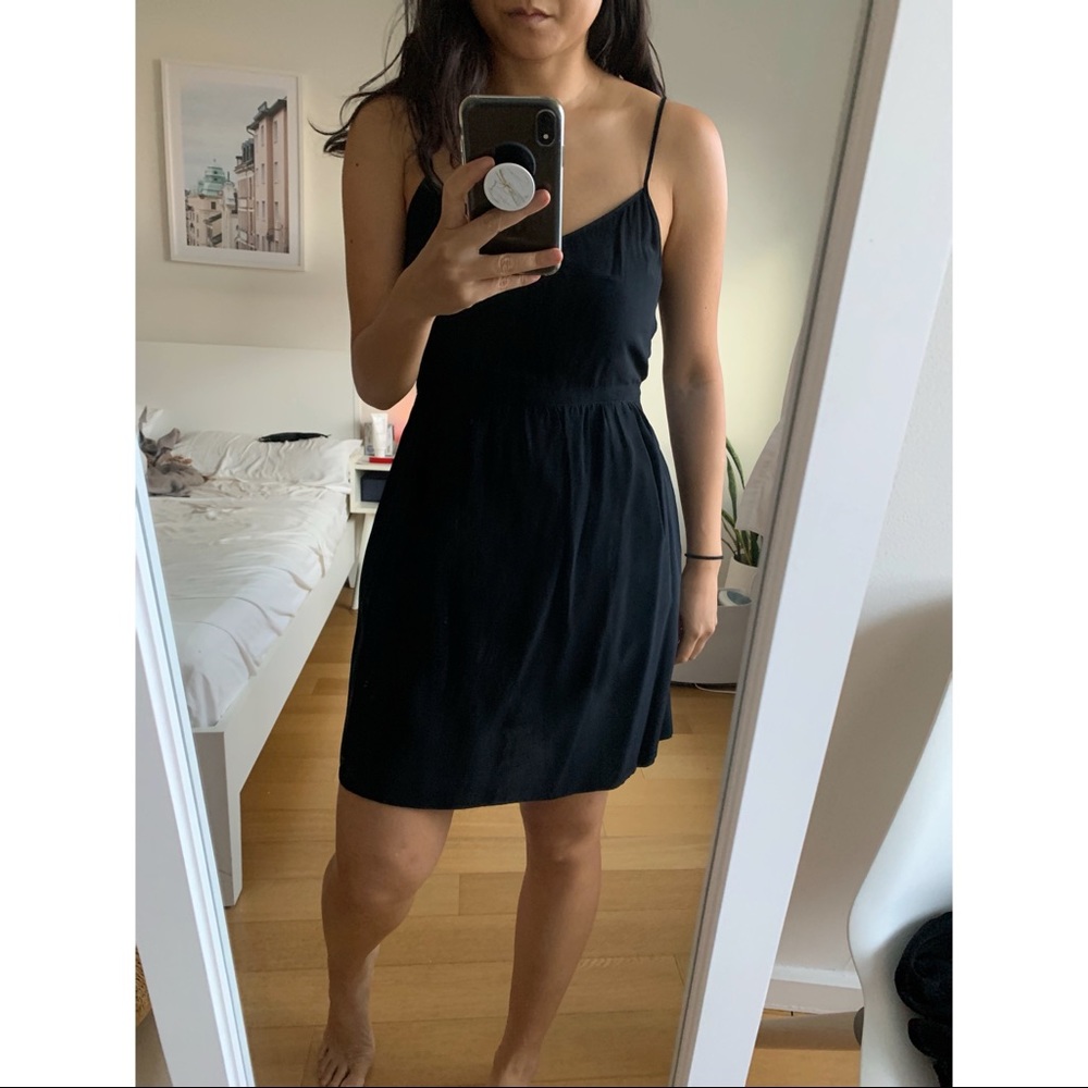Madewell black silk cami dress sz 10